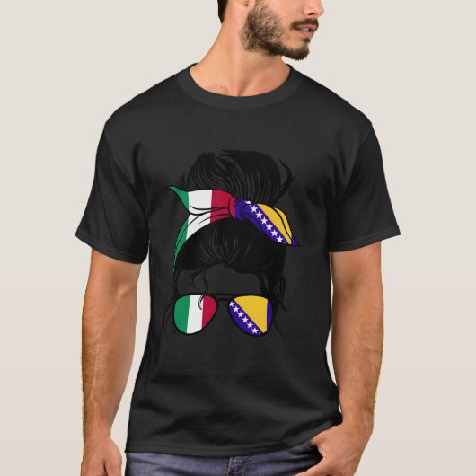 Half Italian Half Bosnian Italy And Bosnia Mix T-Shirt (Vorderseite)