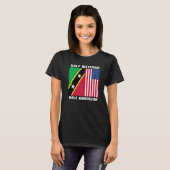 Half Kittitian American Saint Kitts and Nevis Heri T-Shirt (Vorne ganz)