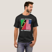 Half Kittitian American Saint Kitts and Nevis Heri T-Shirt (Vorne ganz)