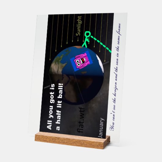 Half lit ball! acrylschild (Winkel)