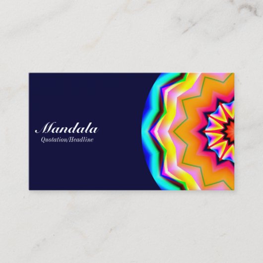 Half Mandala 01 - Dunkle Marine Visitenkarte (Vorderseite)