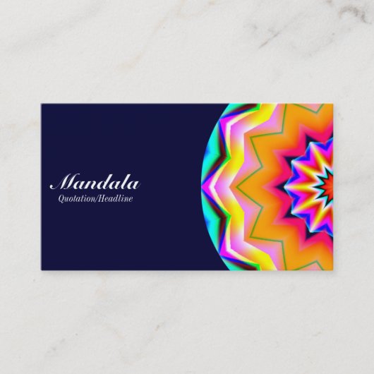 Half Mandala 02 - Dunkle Marine Visitenkarte (Vorderseite)