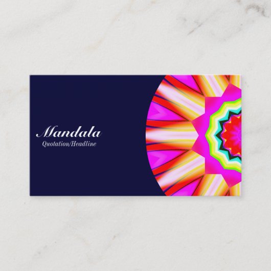 Half Mandala 05 - Dunkle Marine Visitenkarte (Vorderseite)