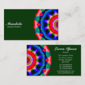 Half Mandala 06 - Dunkelgrün 003300 Visitenkarte (Vorne/Hinten)