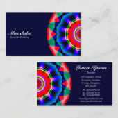 Half Mandala 06 - Dunkle Marine Visitenkarte (Vorne/Hinten)