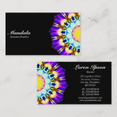 Half Mandala 070714 - Schwarz Visitenkarte (Vorne/Hinten)