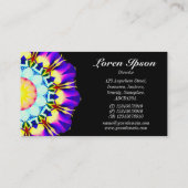 Half Mandala 070714 - Schwarz Visitenkarte (Rückseite)