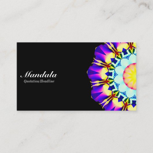 Half Mandala 070714 - Schwarz Visitenkarte (Vorderseite)