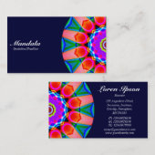 Half Mandala 07 - Dunkle Marine Visitenkarte (Vorne/Hinten)