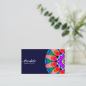 Half Mandala 07 - Dunkle Marine Visitenkarte (Stehend Vorderseite)