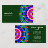 Half Mandala 08 - Dunkelgrün 003300 Visitenkarte (Vorne/Hinten)