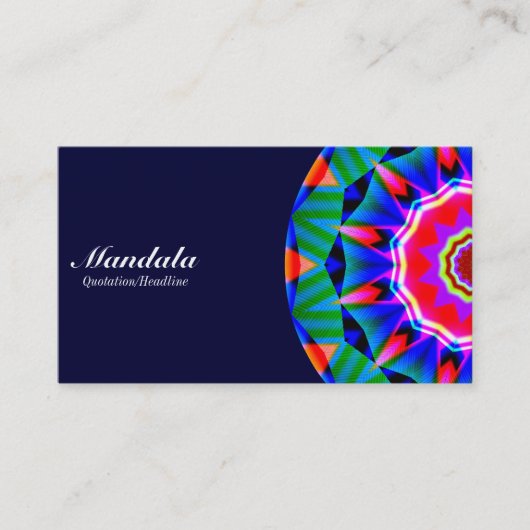Half Mandala 08 - Dunkle Marine Visitenkarte (Vorderseite)