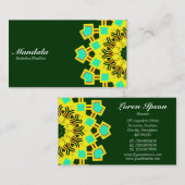 Half Mandala 110714(5) - Dunkelgrün Visitenkarte (Vorne/Hinten)