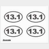 Half Marathon Oval Decal Ovaler Aufkleber (Blatt)