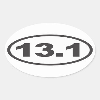 Half Marathon Oval Decal Ovaler Aufkleber