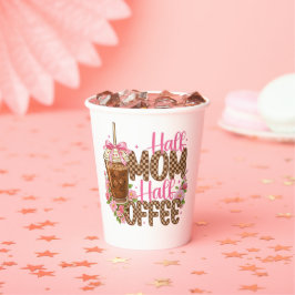 Half Mom Half Coffee Shirt – Süßes Muttertagsgesch Pappbecher