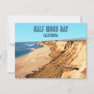 Half Moon Bay California Vintage Flachkarte