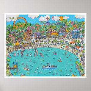 Half Moon Bay, Druck Roatan, Honduras Poster