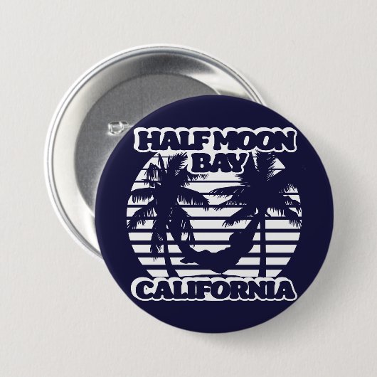 Half Moon Bay Kalifornien Button (Vorne & Hinten)