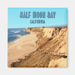 Half Moon Bay Kalifornien Vintage Magnet
