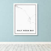 Half Moon Bay Karte Leinwanddruck (Insitu (Holzboden))
