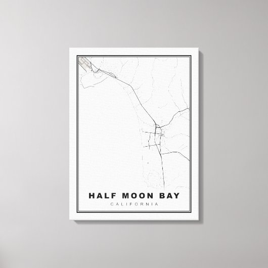 Half Moon Bay Karte Leinwanddruck (Vorderseite)