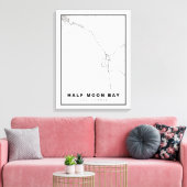 Half Moon Bay Karte Leinwanddruck (Insitu (Wohnzimmer))