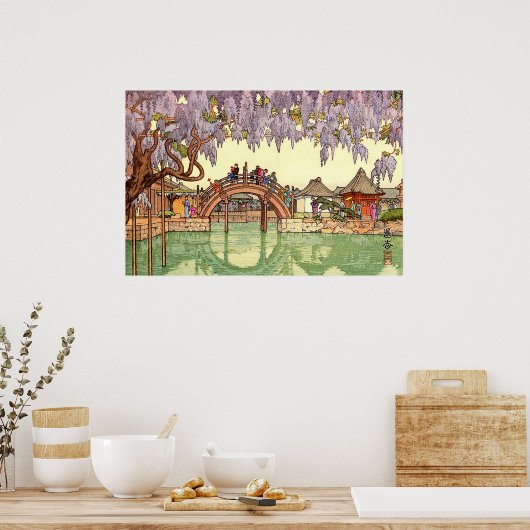 Half Moon Bridge Yoshida Toshi 1941 Poster (Küche)