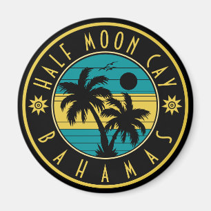 Half Moon Cay Bahamas Retro Palmen Bäume Souvenirs Magnet