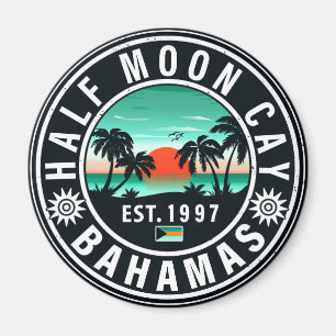 Half Moon Cay Bahamas Retro Sonnenuntergang Urlaub Magnet