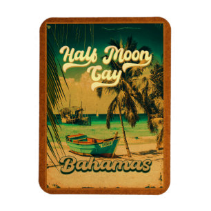 Half Moon Cay Bahamas Retro Vintage Urlaub 60er Magnet