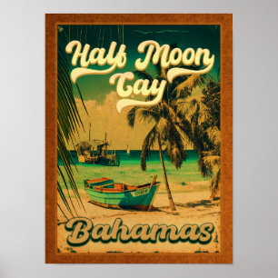 Half Moon Cay Bahamas Retro Vintage Urlaub 60er Poster