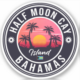 Half Moon Cay Bahamas Retro Vintager Urlaub 60er Aufkleber