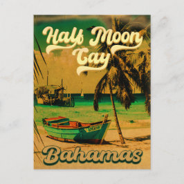 Half Moon Cay Bahamas Retro Vintager Urlaub 60er Postkarte