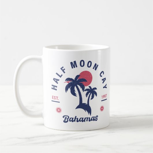 Half Moon Cay Bahamas Vintager Familienurlaub Kaffeetasse (Links)