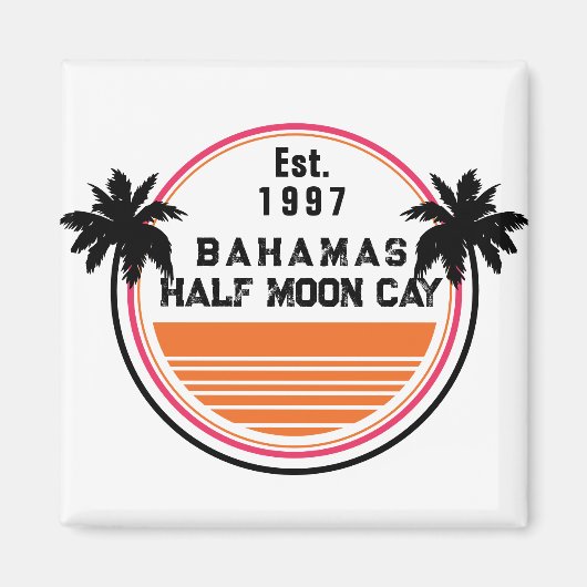 Half Moon Cay Bahamas Vintager Familienurlaub Magnet (Vorne)