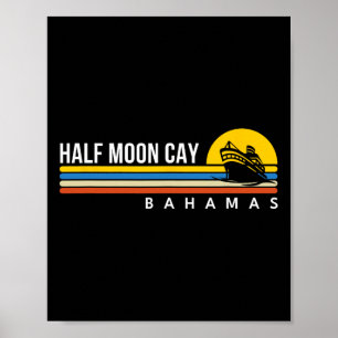 Half Moon Cay Byhamas Vintage Retro Souvenirs Kreu Poster