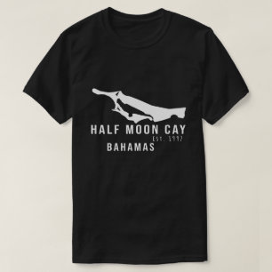 Half Moon Cay Karte Bahamas Minimalistisch Souveni T-Shirt