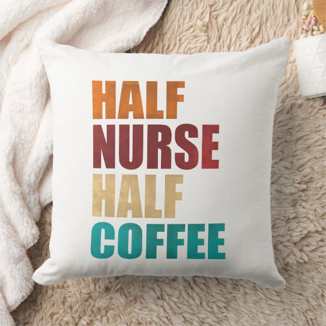 Half Nurse Half Coffee Funny Nurse Kissen (Decke)