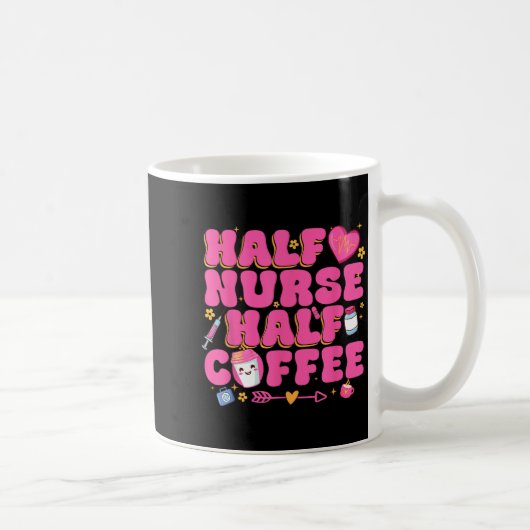 Half Nurse Half Coffee Nurse Kaffeetasse (Rechts)