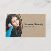 Half Oval Professional Photo QR Code Nanny  Visitenkarte (Vorderseite)