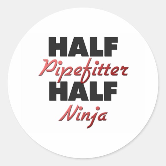 Half Pipefitter Half Ninja Runder Aufkleber (Vorderseite)