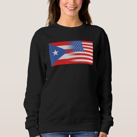 Half Puerto Rican Half American Flag Puerto Rico U Sweatshirt (Vorderseite)