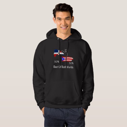 Half Puerto Rican Half Dominican Flag Map Combined Hoodie (Vorne ganz)
