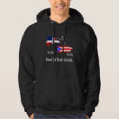 Half Puerto Rican Half Dominican Flag Map Combined Hoodie (Vorderseite)