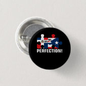 Half Puerto Rico Half Dominikanische Flaggenkarte  Button (Vorne & Hinten)