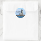 Half Rock Leuchtturm, Maine Round Stickers (Tasche)