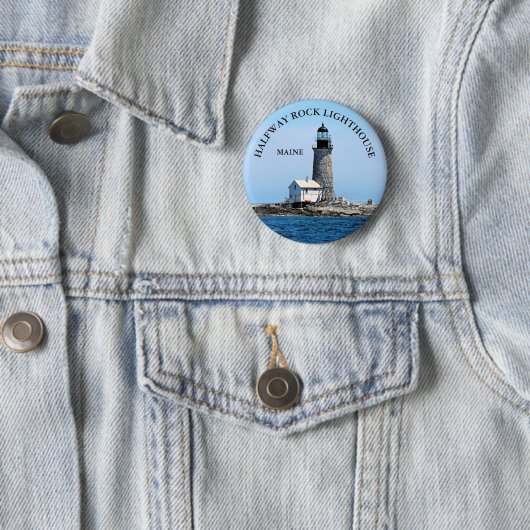 Half Rock Lighthouse, Maine Round Button (Beispiel)