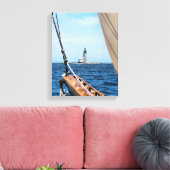 Half Rock Lighthouse, ME Wrapped Canvas Print Leinwanddruck (Insitu (Wohnzimmer))