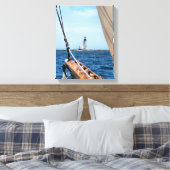 Half Rock Lighthouse, ME Wrapped Canvas Print Leinwanddruck (Insitu (Schlafzimmer))